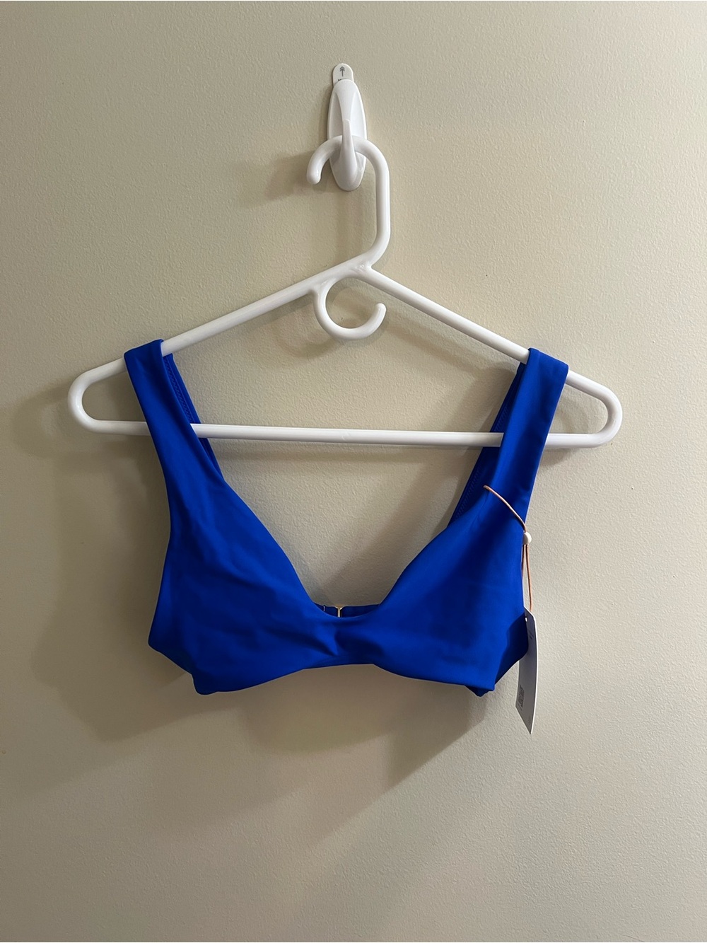 Quince Italian Plunge Bikini Top In Electric Blue Women’s XS New